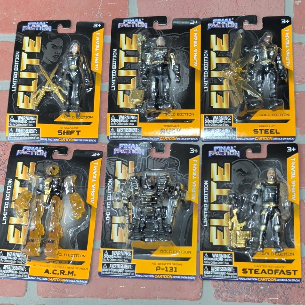 Elite Alpha Team Gold Edition Action Figures - Set of 6